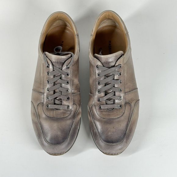 Magnanni Ibiza Mens Sneakers Shoes Size 11 Water Distressed Calf Skin 22652 Grey - Picture 4 of 16